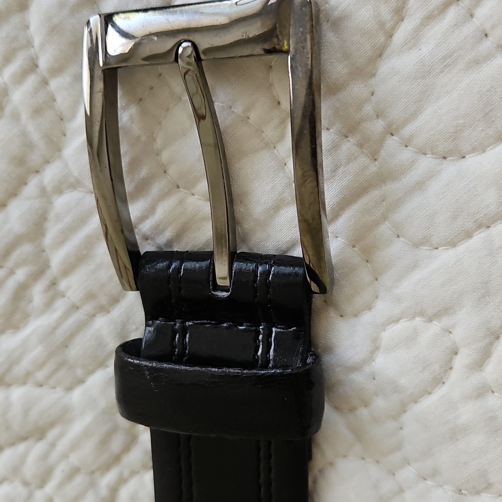 BOSCA Men's Black Leather Dress Belt Sz 36 - Picture 4 of 13